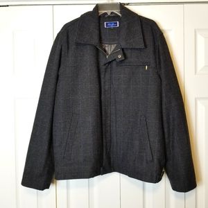 Tom James Plaid Wool Blend Zip Jacket